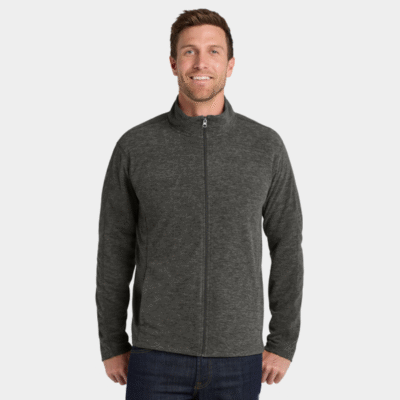 Port Authority® Heather Microfleece Full-Zip Jacket